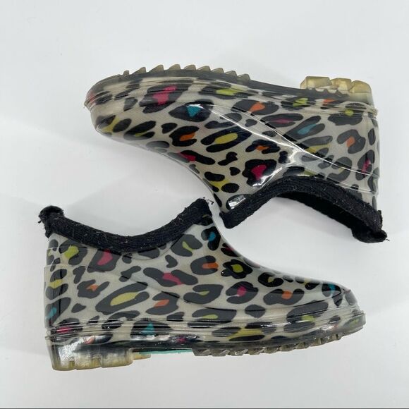 Capelli New York Kids Girl’s Multicolor Leopard Print Rubber Ankle Rain Boots 9 - Picture 11 of 15